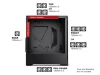 Affordable BGears b-Voguish Black Case - ATX Mid Tower, Black - Thumbnail 2