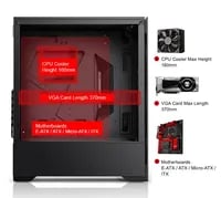 Affordable BGears b-Voguish Black Case - ATX Mid Tower, Black - Thumbnail 3