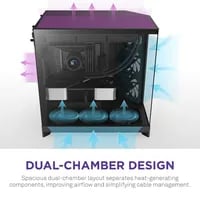 Affordable NZXT H9 Flow (2025) Black Case - ATX Mid Tower, Black - Thumbnail 14
