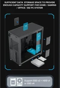Affordable GAMEMAX MeshBox Mesh Black Case - ATX Mid Tower, Black - Thumbnail 7
