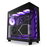 Affordable NZXT H6 Flow Black Case - ATX Mid Tower, Black - Thumbnail 1