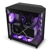 Affordable NZXT H6 Flow Black Case - ATX Mid Tower, Black - Thumbnail 6