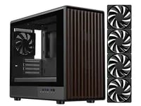 Affordable DIYPC DIY-mATX06-Wood Black Case - Micro ATX Mini Tower, Black - Thumbnail 2