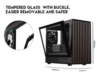 Affordable DIYPC DIY-mATX06-Wood Black Case - Micro ATX Mini Tower, Black - Thumbnail 5