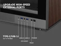Affordable DIYPC DIY-mATX06-Wood Black Case - Micro ATX Mini Tower, Black - Thumbnail 6