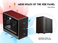 Affordable DIYPC DIY-mATX06-Wood Black Case - Micro ATX Mini Tower, Black - Thumbnail 9