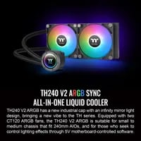 Affordable Thermaltake TH240 V2 ARGB Sync Black Cooler - AIO Liquid Cooler, 240mm Radiator - Thumbnail 2