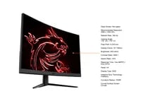 Affordable MSI Optix G27CQ4 Black Display - 27", 2560x1440, 165Hz, VA, Curved - Thumbnail 4