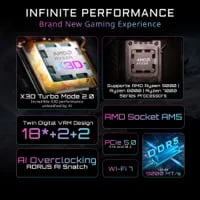 Premium Gigabyte X870E AORUS MASTER X3D Dark Motherboard - Socket AM5, ATX, WiFi Included, DDR5 - Thumbnail 8