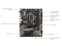 Premium Gigabyte B760 DS3H AX Dark Motherboard - Socket LGA1700, ATX, WiFi Included, DDR5 - Thumbnail 6