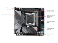 Premium Gigabyte B760I AORUS PRO Mini ITX Dark Motherboard - Socket LGA1700, Mini-ITX, WiFi Included, DDR5 - Thumbnail 2