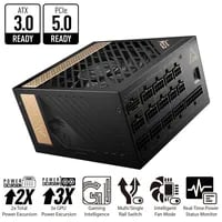 Premium MSI MEG Ai1000P Black PSU - 1000W, 80+ Platinum, true