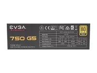 Affordable EVGA SuperNOVA 750 G5 Black PSU - 750W, 80+ Gold, true - Thumbnail 6
