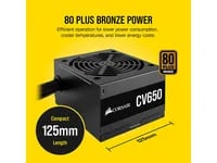 Affordable Corsair CV650 Black PSU - 650W, 80+ Bronze - Thumbnail 4