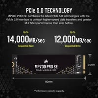 Premium Corsair MP700 PRO SE Storage - 4000GB, NVMe, M.2 PCIe 5.0 x4 - Thumbnail 14